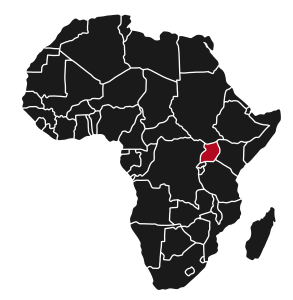 africa-uganda Africa map with Uganda highlighted